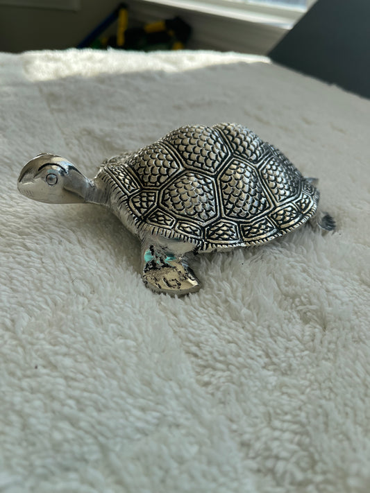 Tortoise Hollow Silver plated showpiece